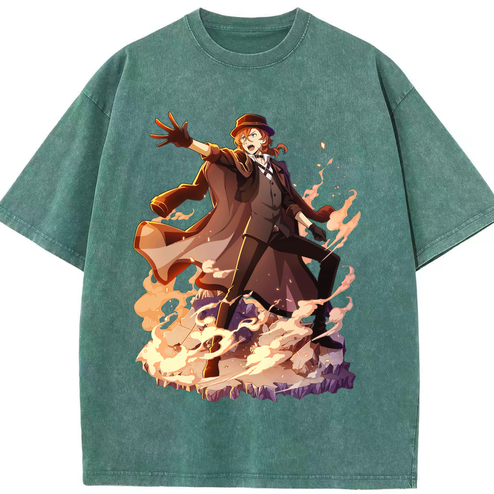 （画像用） 文豪ストレイドッグス Bungo Stray Dogs 綿100% ヴィンテージ風 半袖Tシャツ（フロントプリント）